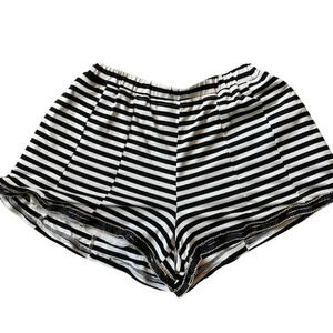 Cute Sexy Black White Strips Wide Leg Beach Summer Shorts Women Size XL